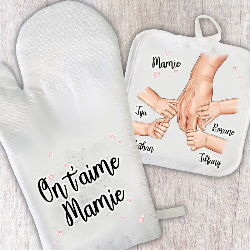 Duo manique et gant grand-parent personnalisable avec mains